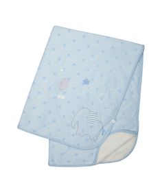 Плед "Слоник с шариком" велюровый и флисовый, голубой Mothercare