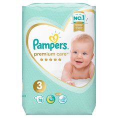 Подгузники PAMPERS Premium миди (6-10кг), 18 шт.