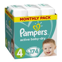 Подгузники PAMPERS Active Baby-Dry Maxi (8-14 кг), 174 шт.