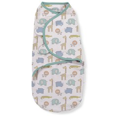 Конверт на липучке Swaddleme, размер S/M "Слоники и зонтики", цвет: бежевый Summer Infant