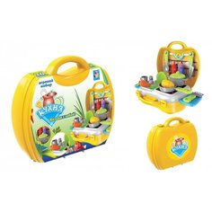 Игровой набор в чемоданчике 1toy "Кухня", цвет: желтый