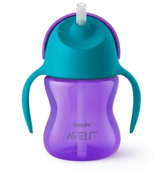 Чашка с трубочкой Philips Avent, от 9 мес., 200 мл, фиолетовый и синий