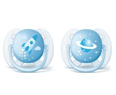 Пустышки Philips Avent ultra soft 0-6 мес, 2 шт., синий
