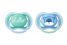 Пустышки Philips Avent Ultra Air Design "Лев" 6-18 мес., 2 шт., зеленый, синий