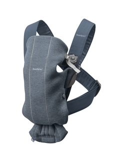 Рюкзак-переноска Baby Bjorn Mini 3D Jersey Dove blue, пепельно-синий