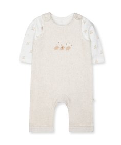 Комбинезон "Слоники" и боди в комплекте, бежевый Mothercare