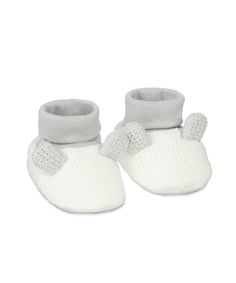 Носочки-пинетки вязаные, белый и серый Mothercare