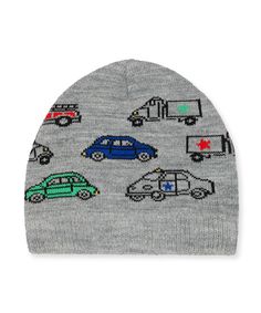 Шапка вязаная "Машинки", серый Mothercare
