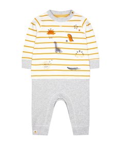 Комбинезон "Динозавры", серый и белый Mothercare
