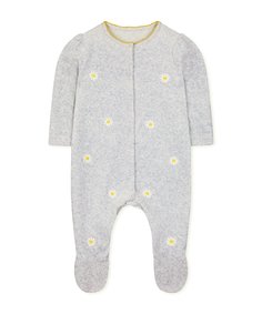 Комбинезон велюровый "Маргаритки", серый Mothercare