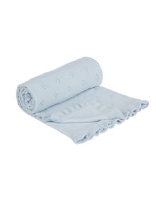 Одеяло ажурной вязки Mothercare, 90х70 см, голубой