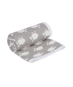 Одеяло вязаное Mothercare "Овечка", 90х70 см, серый