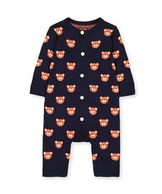 Комбинезон вязаный "Мишки", синий Mothercare