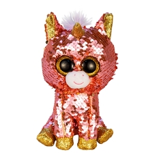 Мягкая игрушка TY Flippables "Единорог SUNSET", розово-золотой