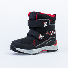 Ботинки Котофей со светодиодными лампочками, черный и красный Mothercare