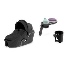 Люлька Stokke XPLORY V6 Black с подстаканником и столиком-подносом, черный
