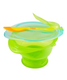 Миска с ложкой и насадкой для жидкой пищи Mothercare, зеленый