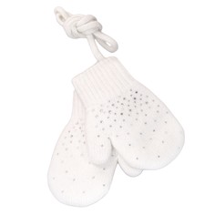 Варежки детские Totti со стразами, белый