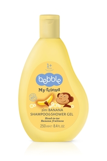Шампунь и гель для душа 2в1 Bebble My Friend с ароматом банана, 250 мл