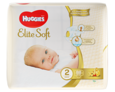 Подгузники Huggies Элит Софт 2 (3-6кг), 88 шт.