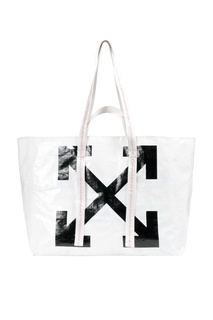 Белая сумка с символом бренда Off White