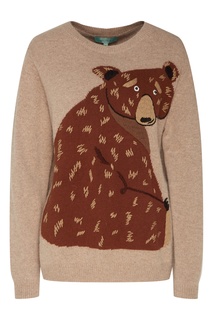 Светло-коричневый пуловер с узором-медведем Akhmadullina Dreams