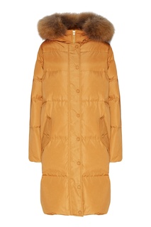 Оранжевое стеганое пальто с капюшоном Akhmadullina Dreams