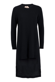 Черное комбинированное платье No.21