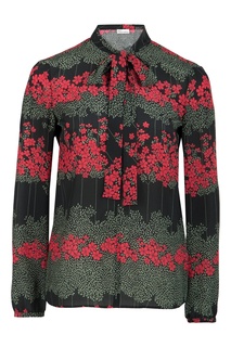 Черная блузка с узорами и воротником-аскот RED Valentino