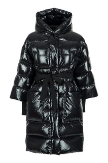 Черный блестящий пуховик с отделкой RED Valentino