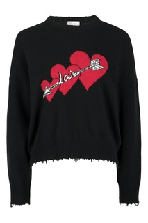 Черный джемпер оверсайз с отделкой RED Valentino