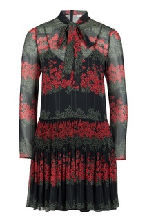Черное платье-мини с воротником-аскот RED Valentino