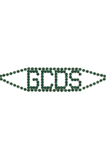 Широкое колье-чокер с зелеными кристаллами Gcds
