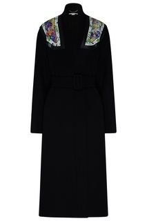 Черное пальто с разноцветной вставкой Stella Mc Cartney
