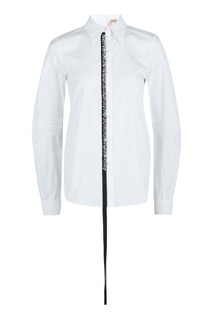 Белая блузка с контрастной отделкой No.21