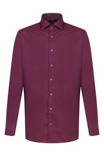 Бордовая рубашка из гладкой ткани Van Laack