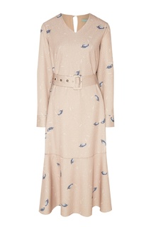 Бежевое принтованное платье Akhmadullina Dreams