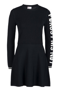 Черное трикотажное платье-мини с логотипом RED Valentino