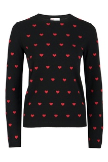 Черный джемпер с контрастными узорами RED Valentino