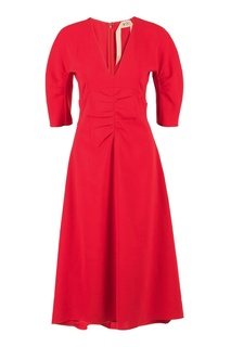 Красное платье со сборками No.21