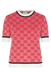 Розовый топ с орнаментом Gucci