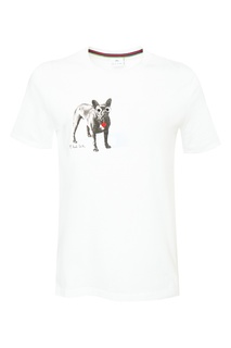 Белая футболка с собакой Paul Smith