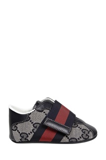 Пинетки с мотивом GG и лентами Web Gucci Kids