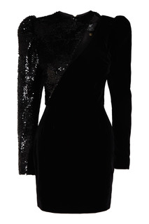 Черное асимметричное платье с пайетками Maison Bohemique