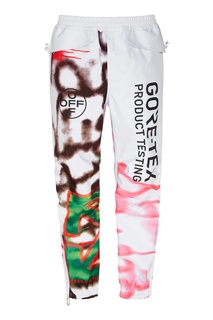 Белые брюки в стиле граффити Off White