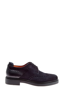 Синие туфли с перфорацией Santoni