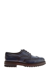 Туфли из кожи синего цвета Santoni