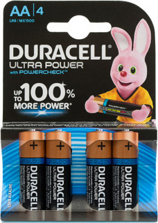 Батарейки щелочные Duracell Ultra Power АА/LR6, 4 шт.