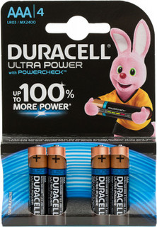 Батарейки щелочные Duracell Ultra Power ААА/LR03, 4 шт.