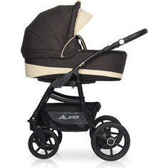 Коляска 2 в 1 Riko Basic ALFA Ecco 08 коричневый-бежевый